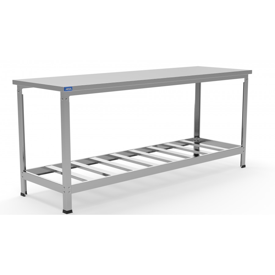 Mesa de Inox Paneleiro Simples Vazado 60 x 190 - Aisa